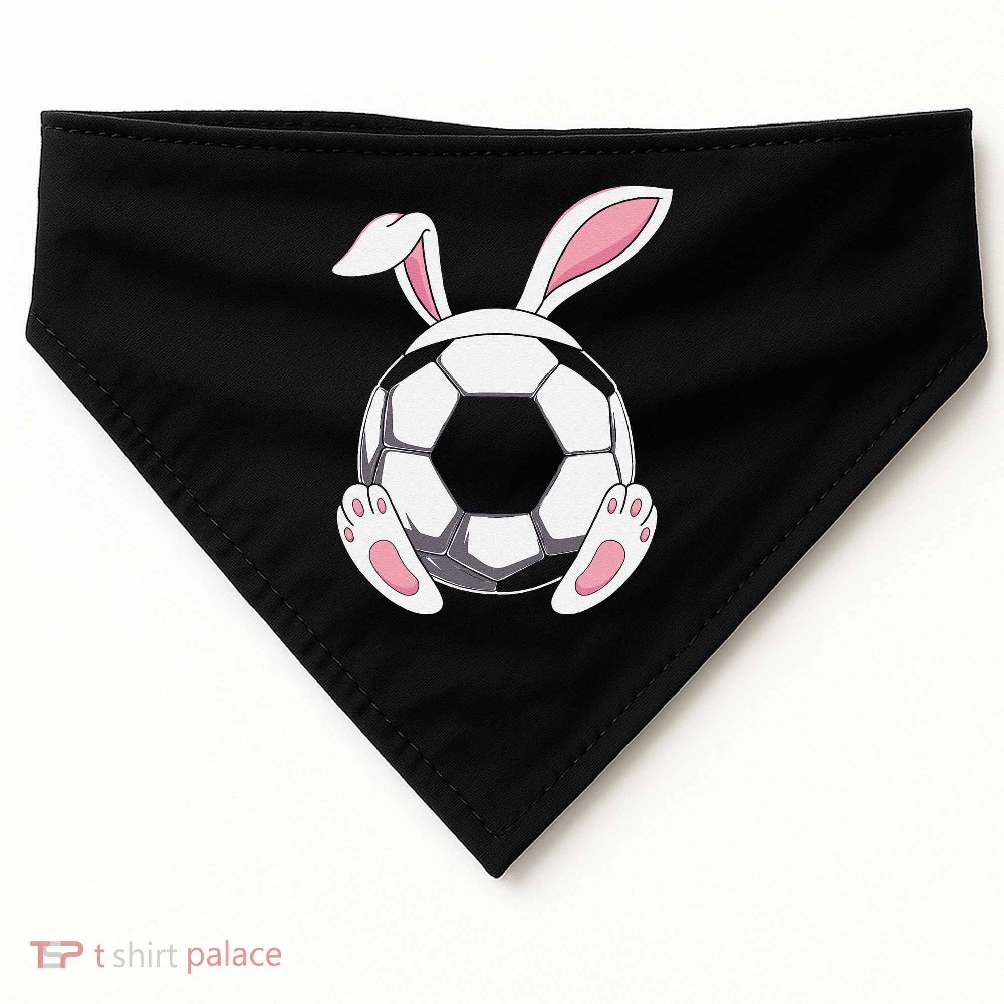 Happy Easter Soccer Bunny Ears Funny Egg USA-Made Doggie Bandana