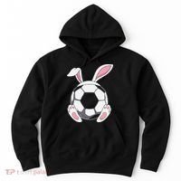 Happy Easter Soccer Bunny Ears Funny Egg Hoodie thumb 0