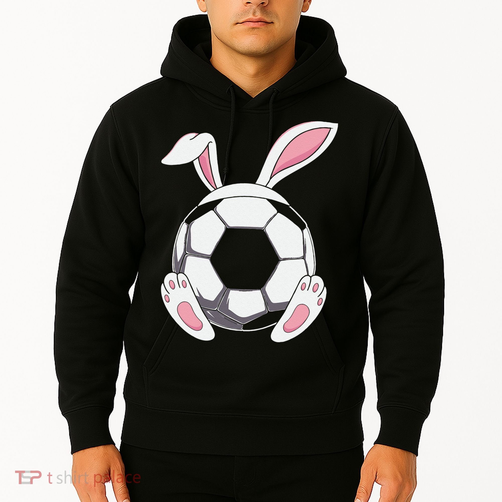 Happy Easter Soccer Bunny Ears Funny Egg Hoodie