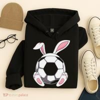 Happy Easter Soccer Bunny Ears Funny Egg Hoodie thumb 4