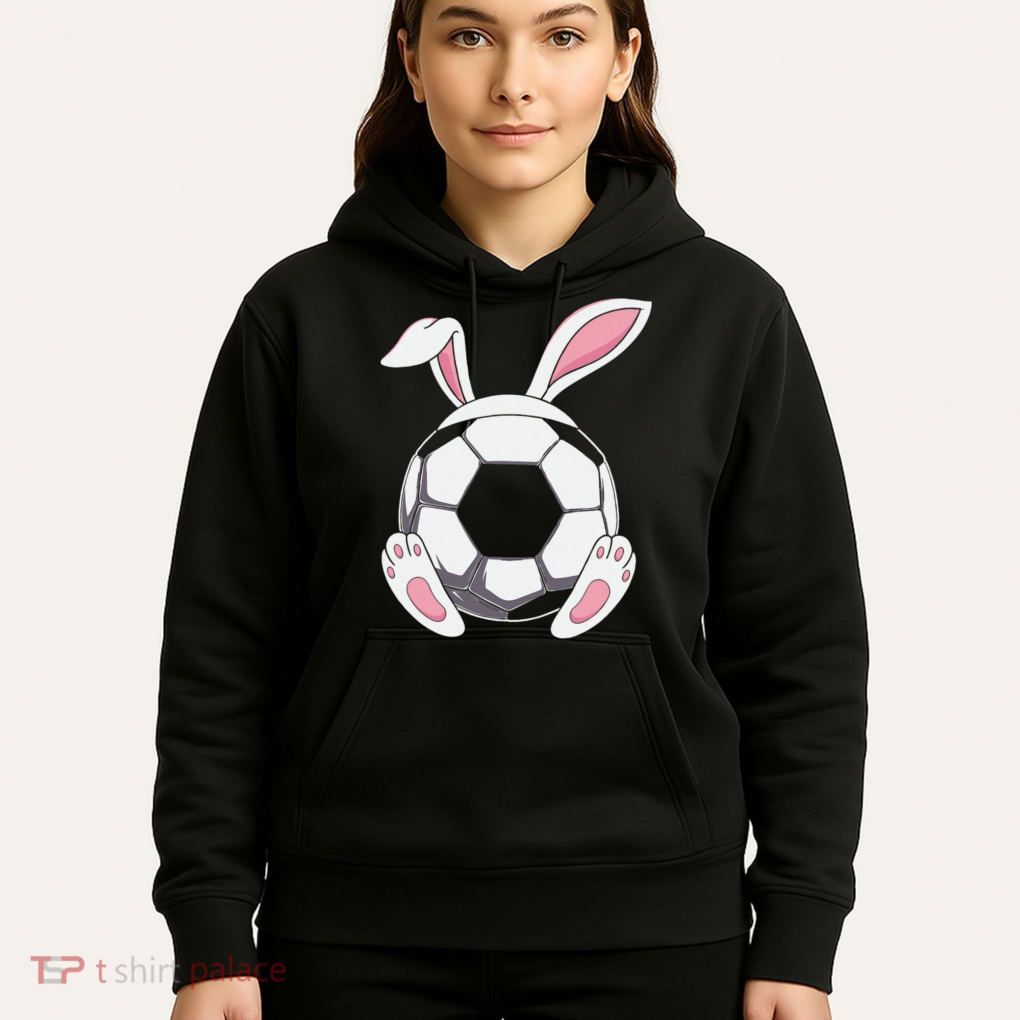 Happy Easter Soccer Bunny Ears Funny Egg Hoodie