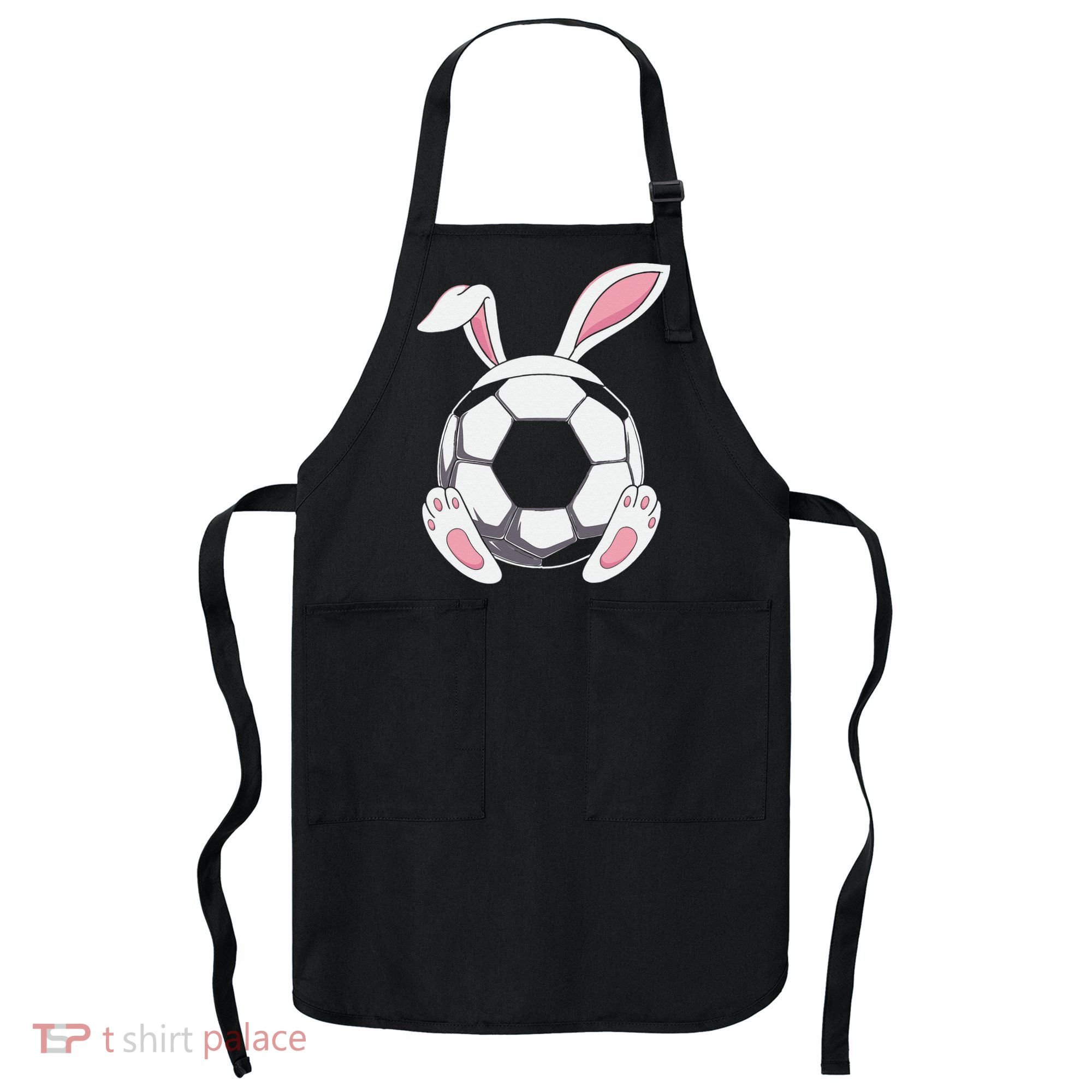Happy Easter Soccer Bunny Ears Funny Egg Apron