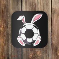 Happy Easter Soccer Bunny Ears Funny Egg Coaster thumb 0