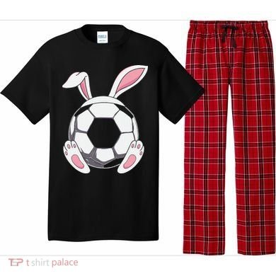 Happy Easter Soccer Bunny Ears Funny Egg Pajama Set