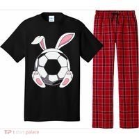 Happy Easter Soccer Bunny Ears Funny Egg Pajama Set thumb 0