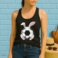 Happy Easter Soccer Bunny Ears Funny Egg Women's Tank Top thumb 2
