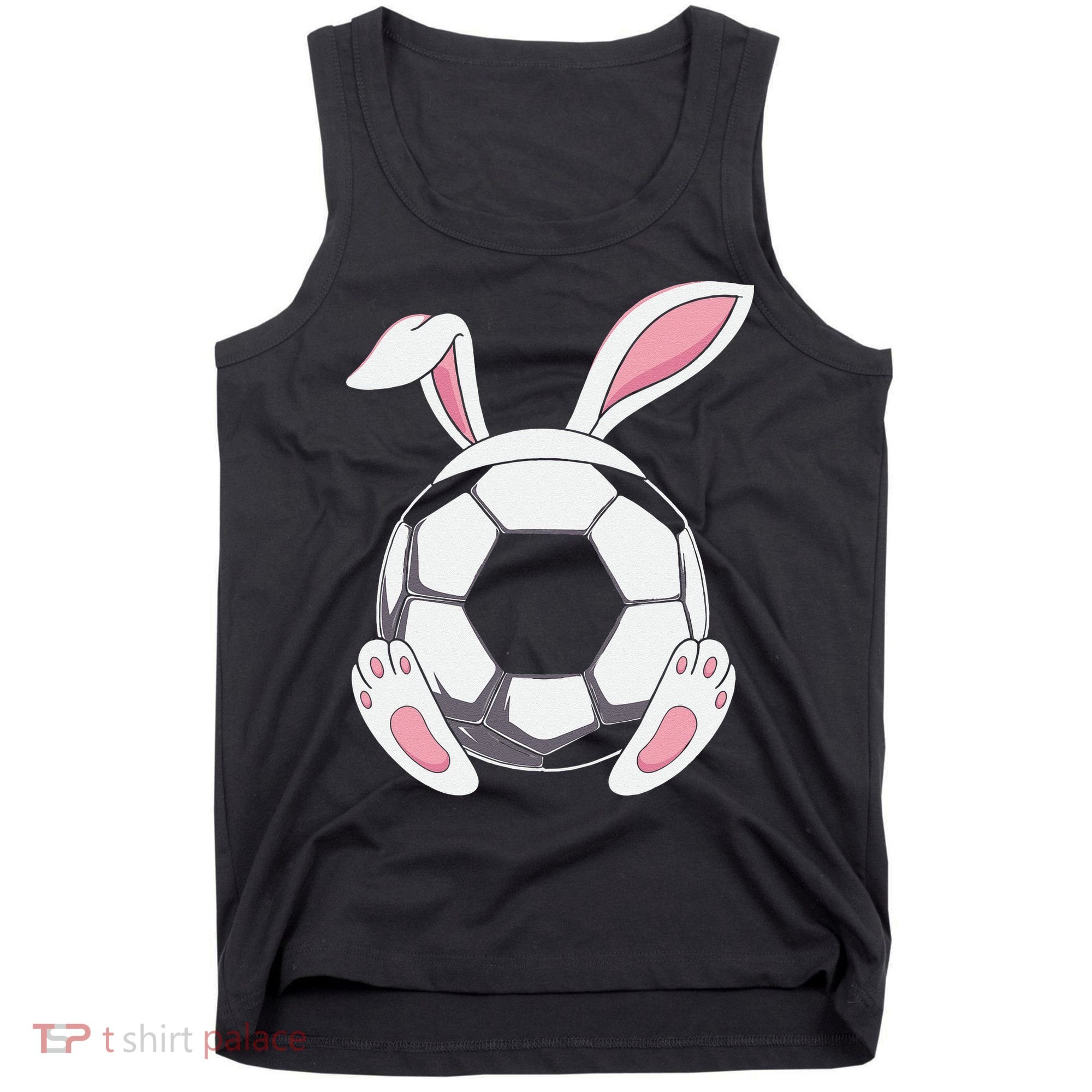 Happy Easter Soccer Bunny Ears Funny Egg Tank Top