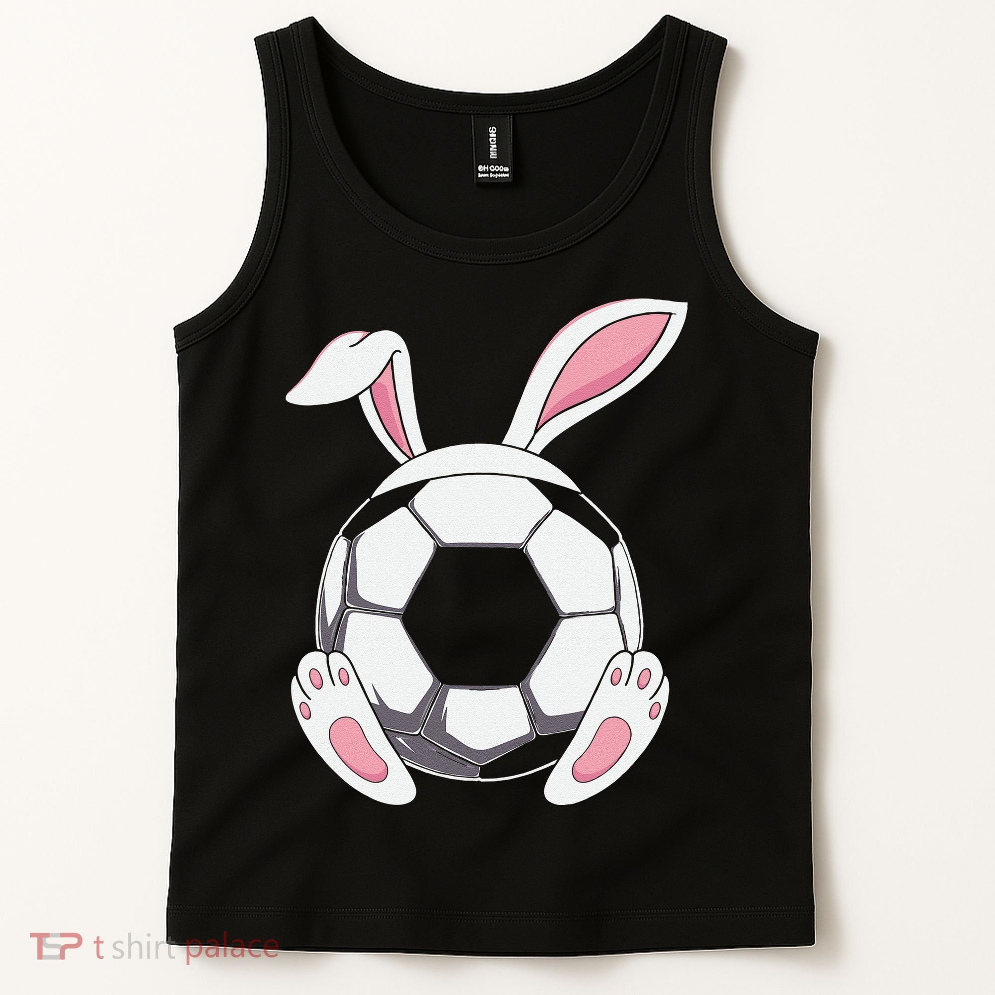 Happy Easter Soccer Bunny Ears Funny Egg Tank Top