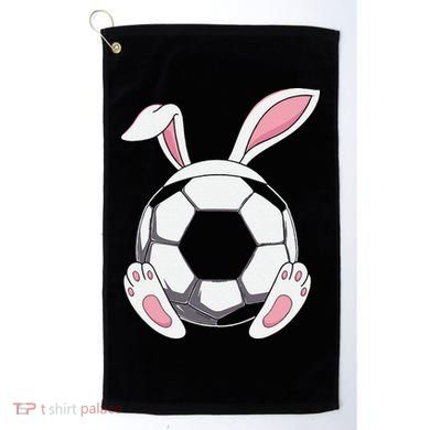 Happy Easter Soccer Bunny Ears Funny Egg Golf Towel