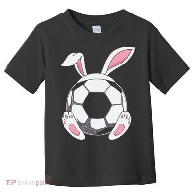 Happy Easter Soccer Bunny Ears Funny Egg Toddler T-Shirt