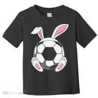 Happy Easter Soccer Bunny Ears Funny Egg Toddler T-Shirt thumb 0