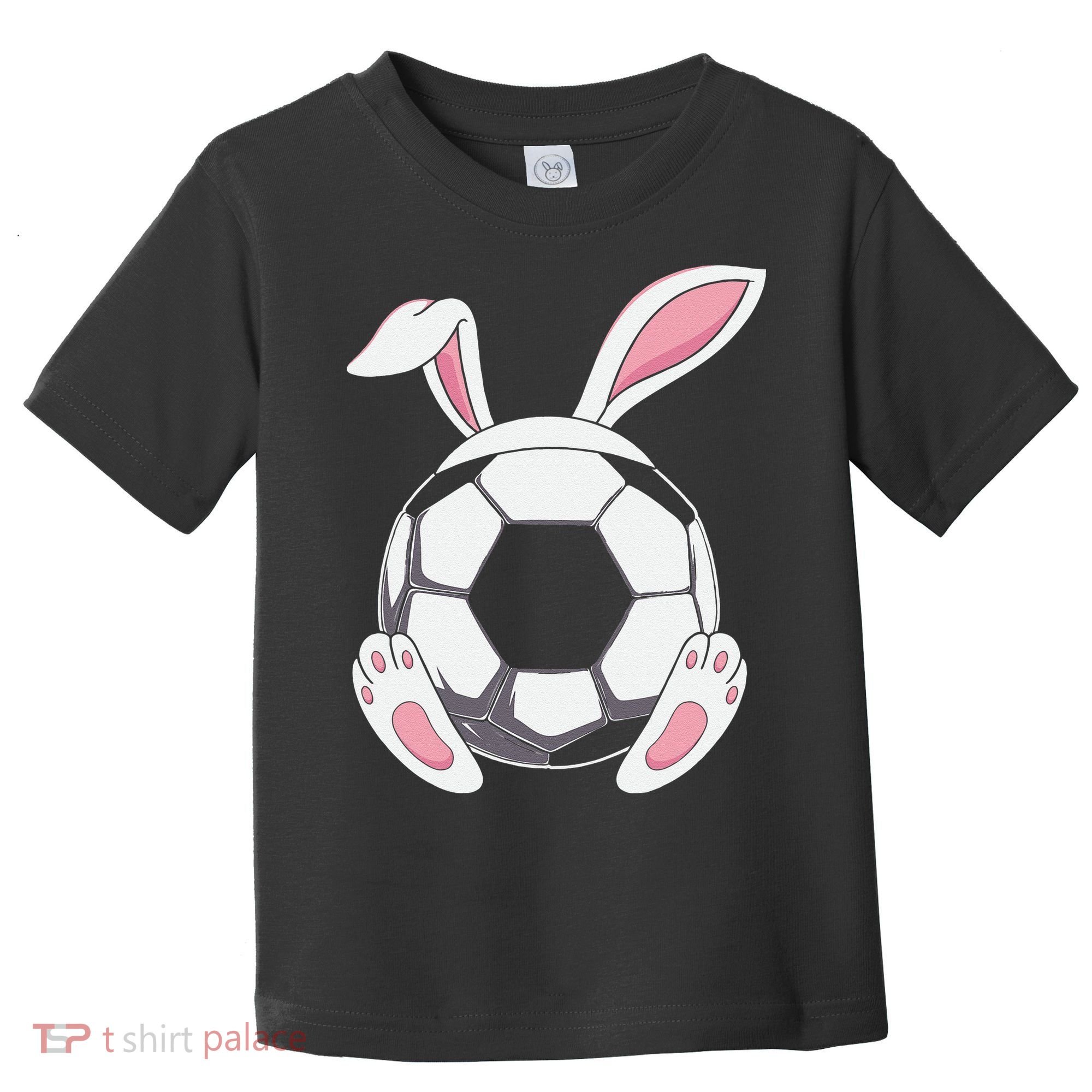 Happy Easter Soccer Bunny Ears Funny Egg Toddler T-Shirt