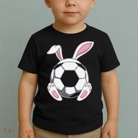 Happy Easter Soccer Bunny Ears Funny Egg Toddler T-Shirt thumb 2