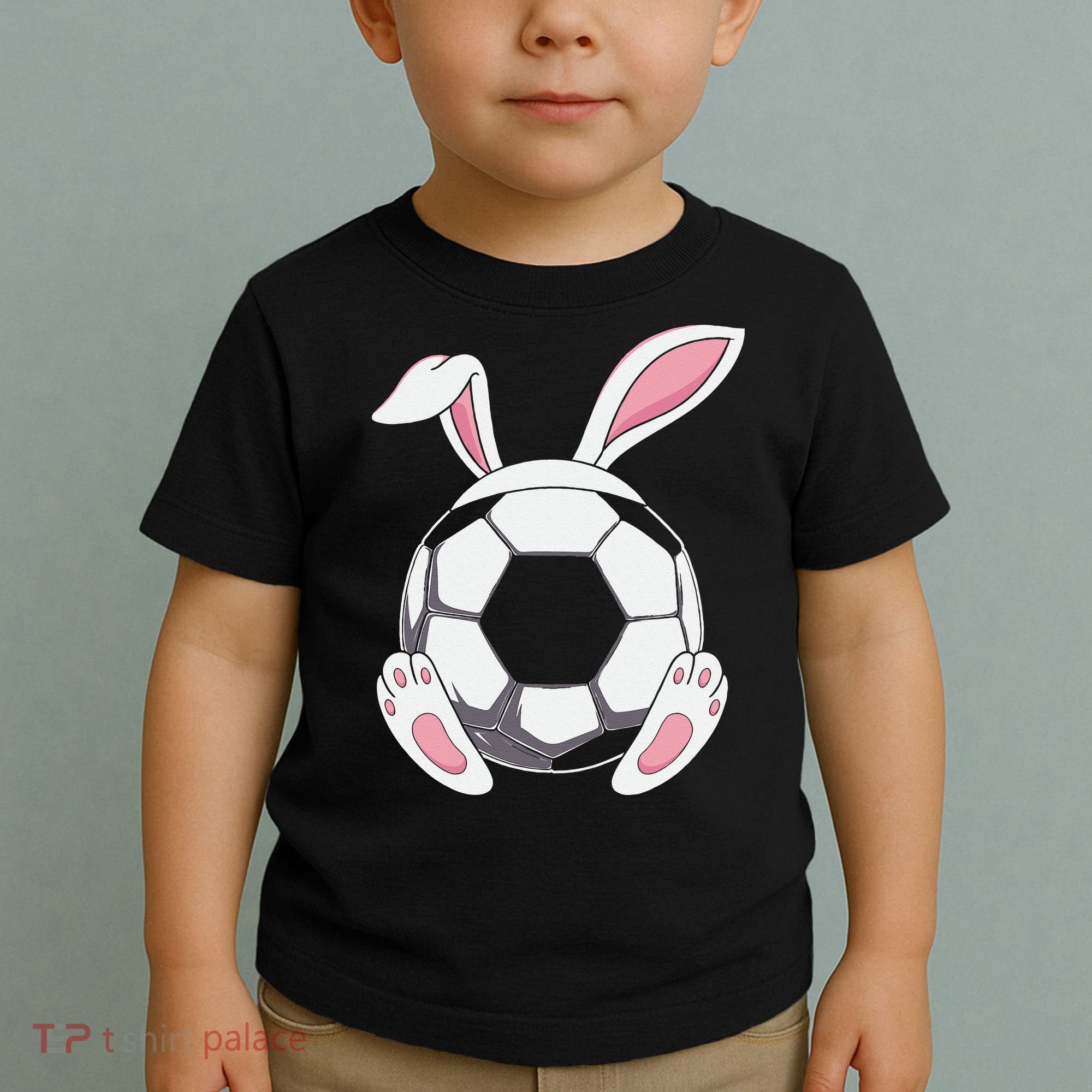 Happy Easter Soccer Bunny Ears Funny Egg Toddler T-Shirt