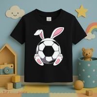 Happy Easter Soccer Bunny Ears Funny Egg Toddler T-Shirt thumb 3