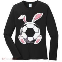 Happy Easter Soccer Bunny Ears Funny Egg Women's Long Sleeve Shirt thumb 0