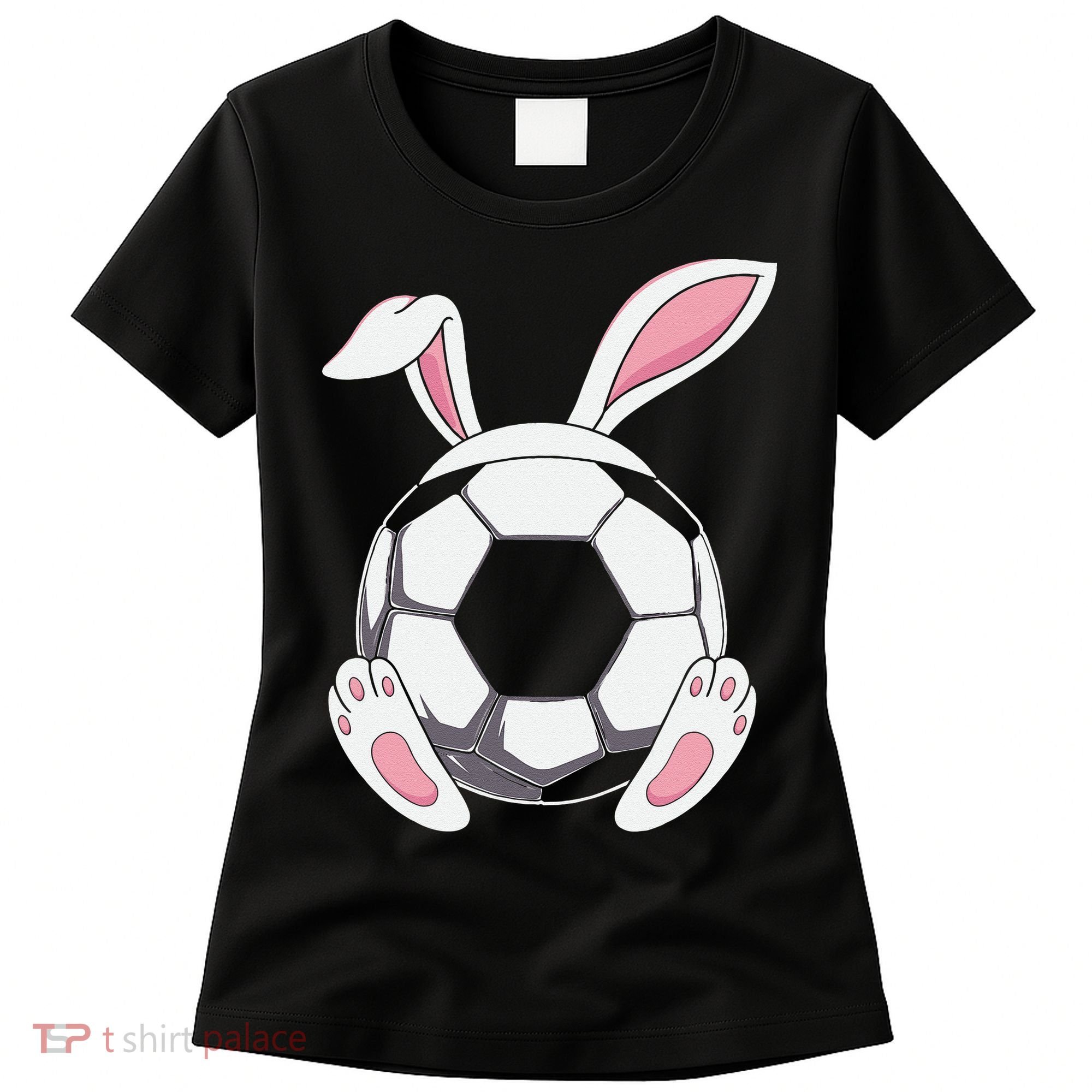 Happy Easter Soccer Bunny Ears Funny Egg Women's T-Shirt