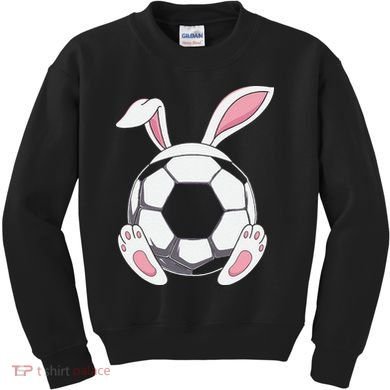 Happy Easter Soccer Bunny Ears Funny Egg Kids Sweatshirt