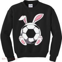 Happy Easter Soccer Bunny Ears Funny Egg Kids Sweatshirt thumb 0