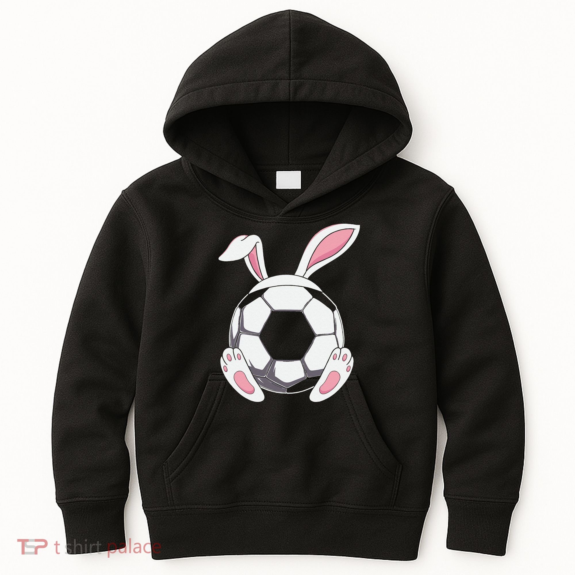 Happy Easter Soccer Bunny Ears Funny Egg Kids Hoodie
