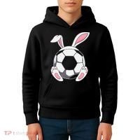 Happy Easter Soccer Bunny Ears Funny Egg Kids Hoodie thumb 4
