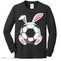 Happy Easter Soccer Bunny Ears Funny Egg Kids Long Sleeve Shirt thumb 0