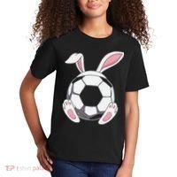 Happy Easter Soccer Bunny Ears Funny Egg Kids T-Shirt thumb 2