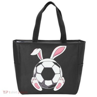 Happy Easter Soccer Bunny Ears Funny Egg Tote Bag
