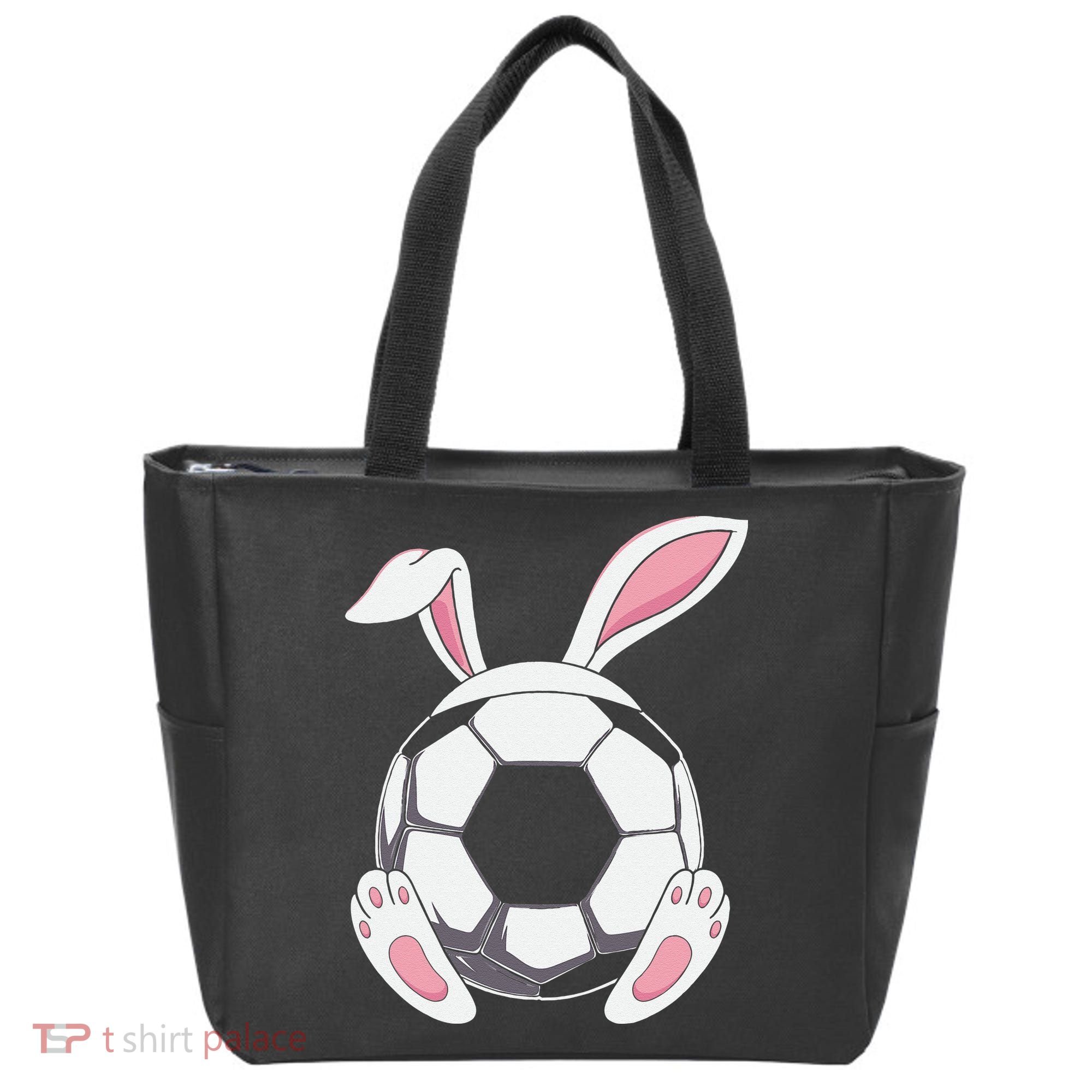 Happy Easter Soccer Bunny Ears Funny Egg Tote Bag