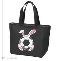 Happy Easter Soccer Bunny Ears Funny Egg Tote Bag thumb 3