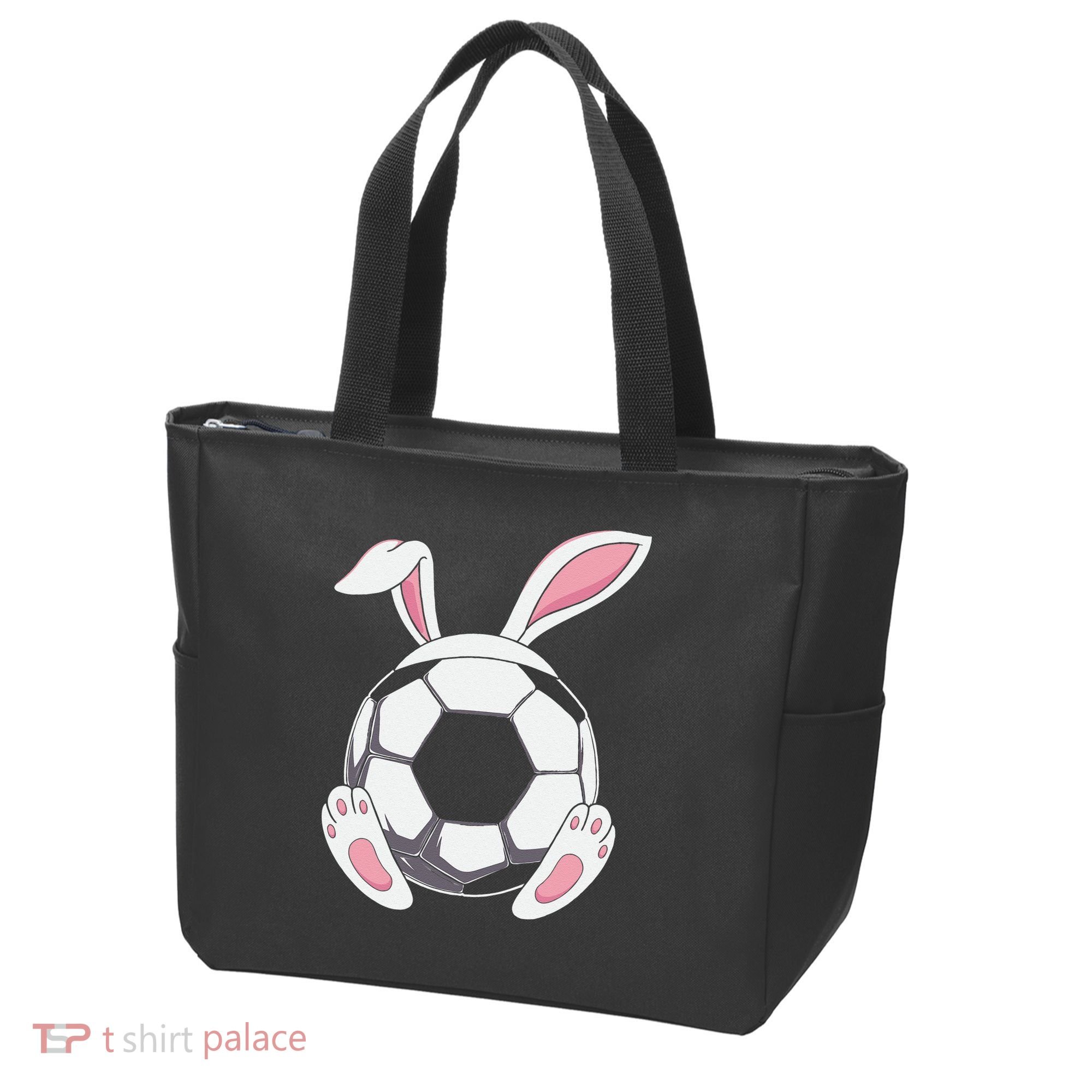 Happy Easter Soccer Bunny Ears Funny Egg Tote Bag