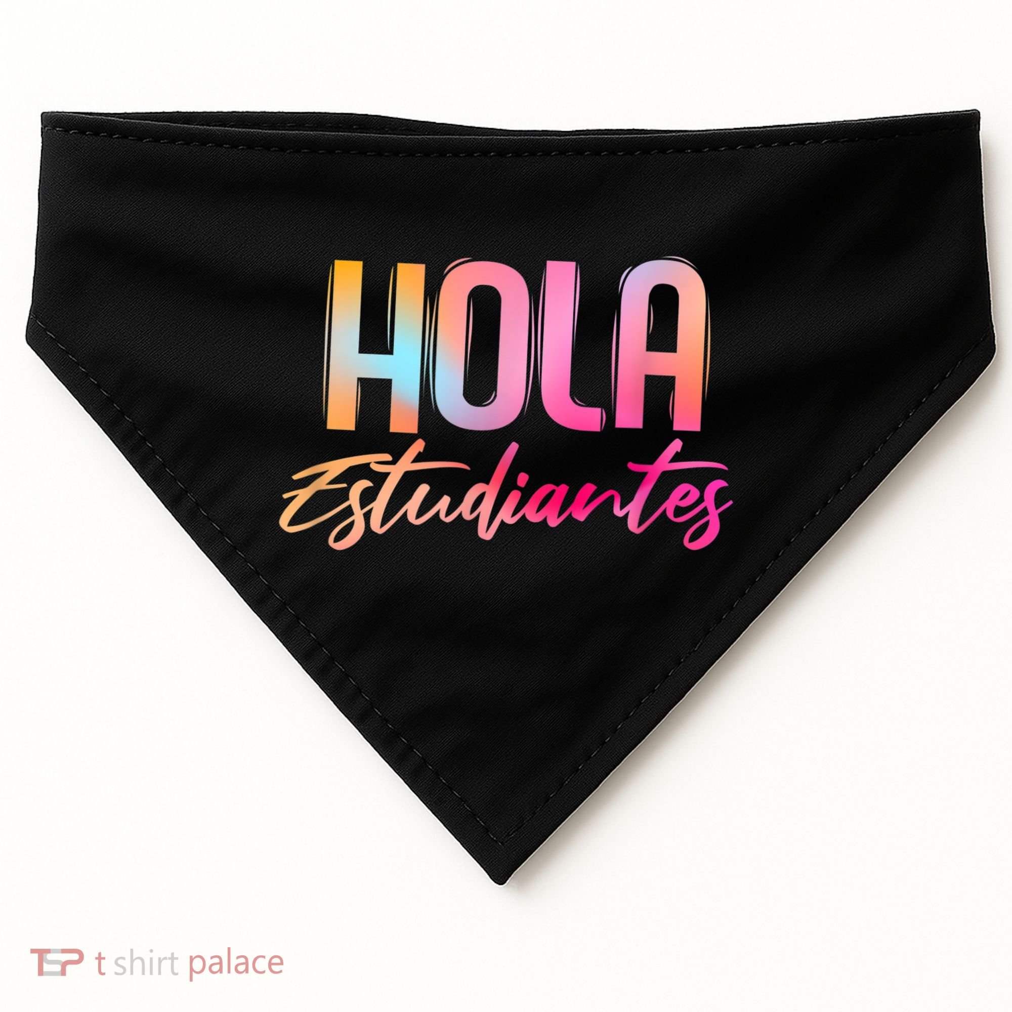 Hola Estudiantes Spanish Teacher Funny Back To School USA-Made Doggie Bandana