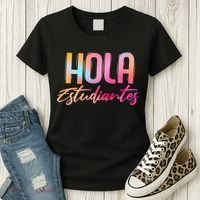 Hola Estudiantes Spanish Teacher Funny Back To School Women's T-Shirt thumb 3