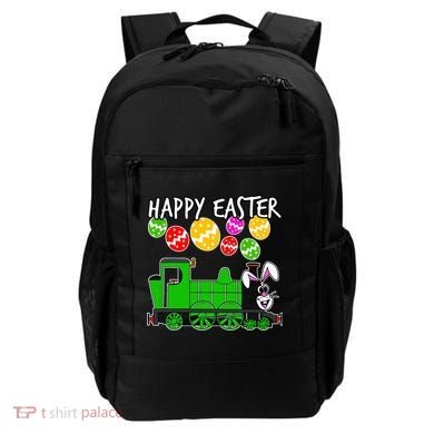 Happy Easter Steam Train Engine Bunny Chocolate Eggs Backpack