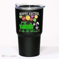 Happy Easter Steam Train Engine Bunny Chocolate Eggs Tumbler thumb 0