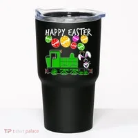 Happy Easter Steam Train Engine Bunny Chocolate Eggs Tumbler thumb 0