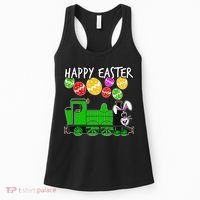 Happy Easter Steam Train Engine Bunny Chocolate Eggs Women's Tank Top thumb 0
