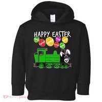 Happy Easter Steam Train Engine Bunny Chocolate Eggs Toddler Hoodie thumb 0