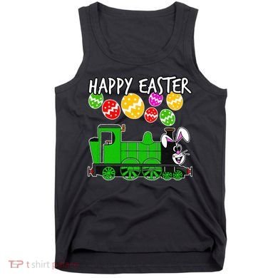 Happy Easter Steam Train Engine Bunny Chocolate Eggs Tank Top