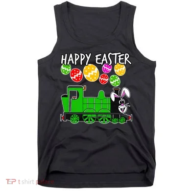 Happy Easter Steam Train Engine Bunny Chocolate Eggs Tank Top