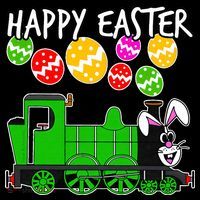 Happy Easter Steam Train Engine Bunny Chocolate Eggs Kids Sweatshirt thumb 2