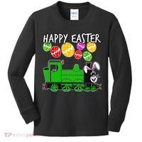 Happy Easter Steam Train Engine Bunny Chocolate Eggs Kids Long Sleeve Shirt thumb 0
