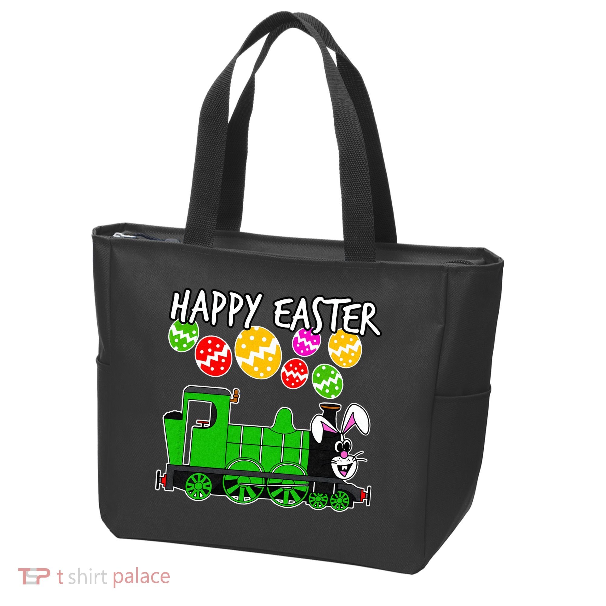 Happy Easter Steam Train Engine Bunny Chocolate Eggs Bag