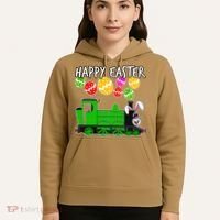 Happy Easter Steam Train Engine Bunny Chocolate Eggs Hoodie thumb 5