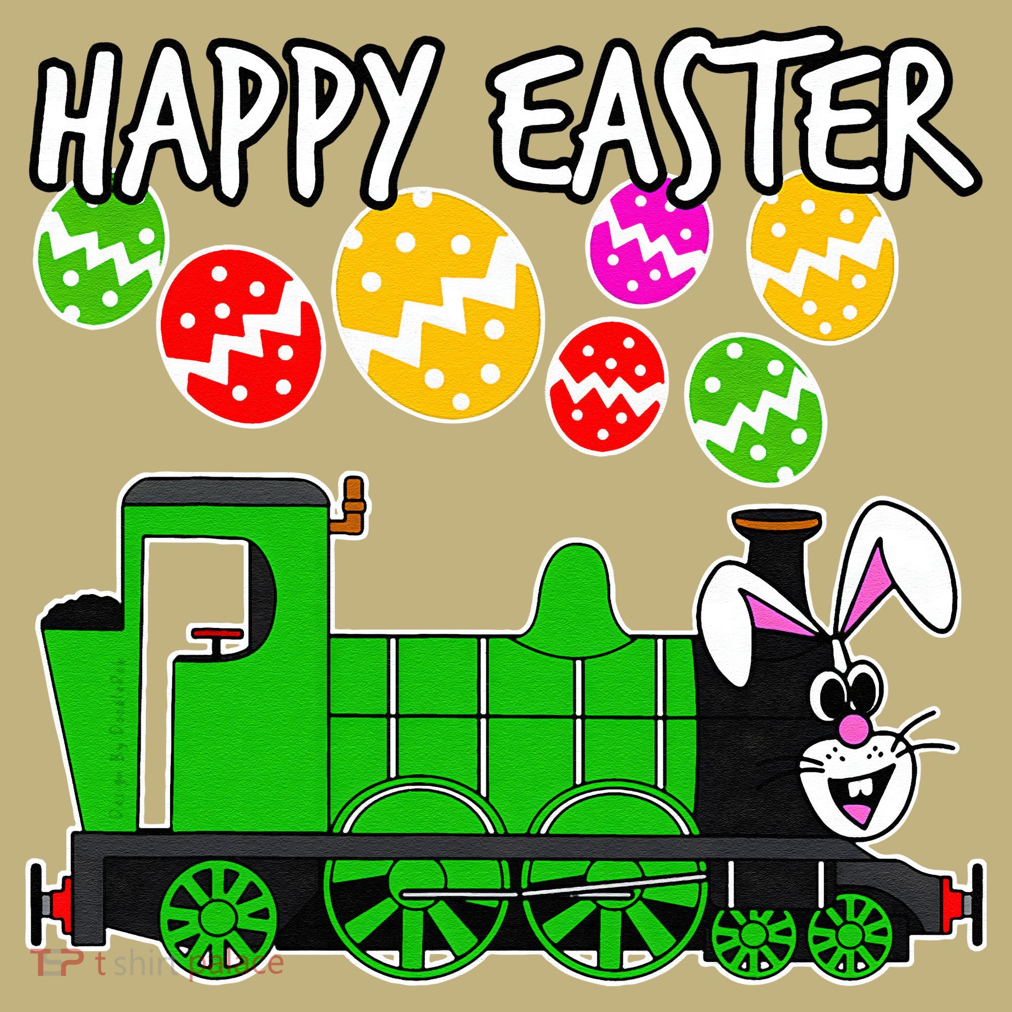 Happy Easter Steam Train Engine Bunny Chocolate Eggs Sweatshirt