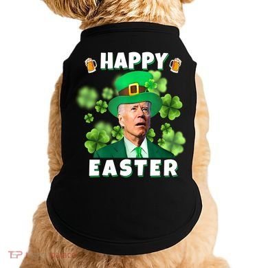 Happy Easter St Patrick's Day Confused Joe Biden Funny Doggie Tank