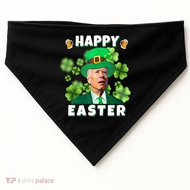 Happy Easter St Patrick's Day Confused Joe Biden Funny USA-Made Doggie Bandana