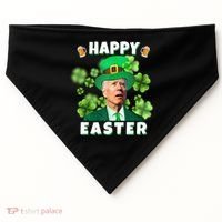 Happy Easter St Patrick's Day Confused Joe Biden Funny USA-Made Doggie Bandana thumb 0