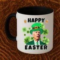 Happy Easter St Patrick's Day Confused Joe Biden Funny Coffee Mug thumb 2