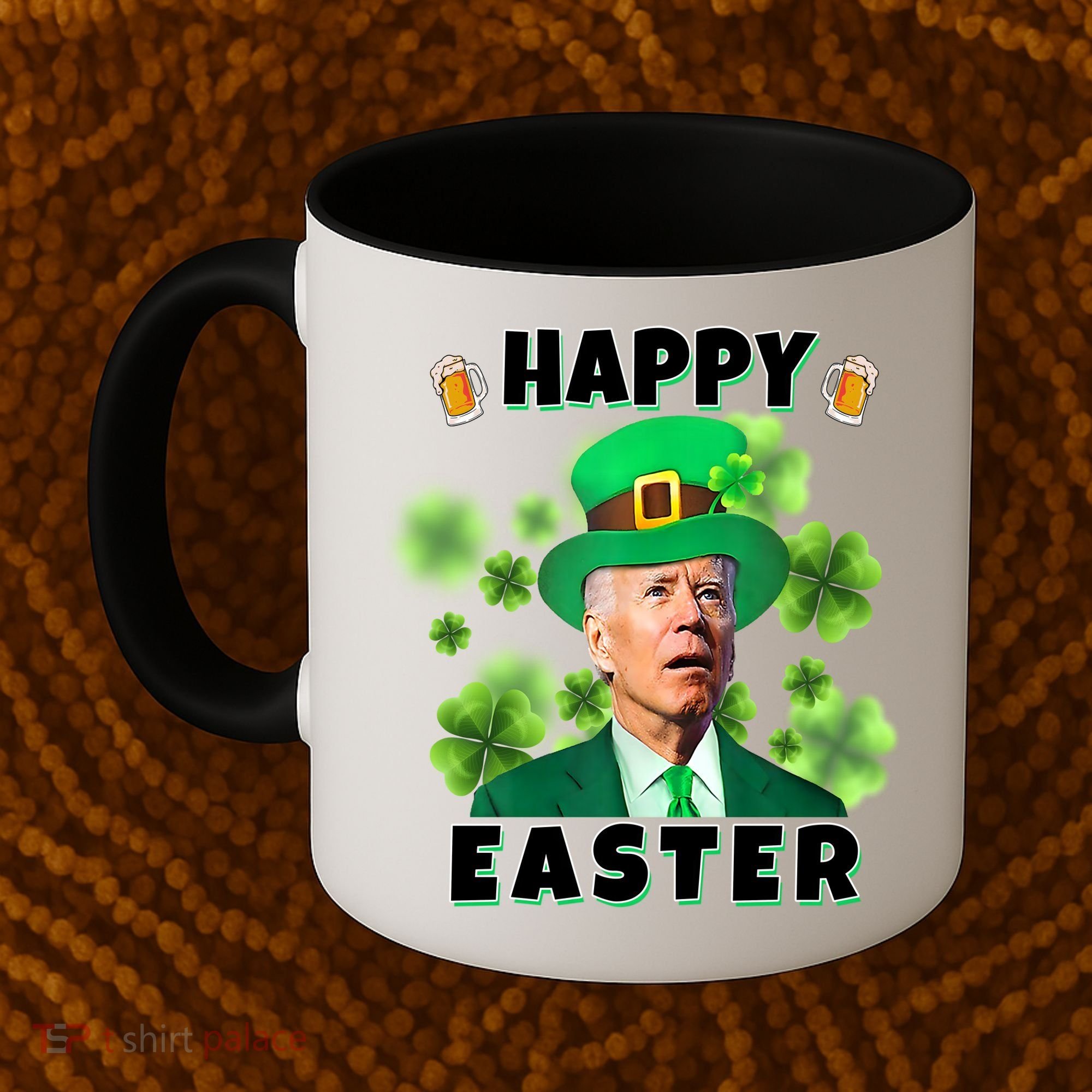 Happy Easter St Patrick's Day Confused Joe Biden Funny Coffee Mug